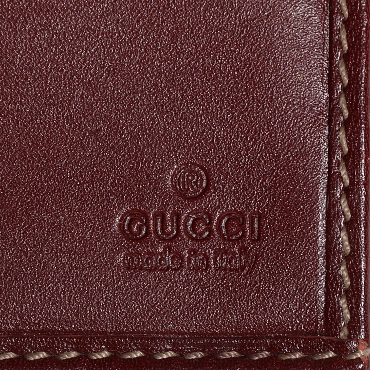 Gucci Guccissima Margaux Calfskin Metal Bar Continental Flap Wallet Dark Red 6 of 8