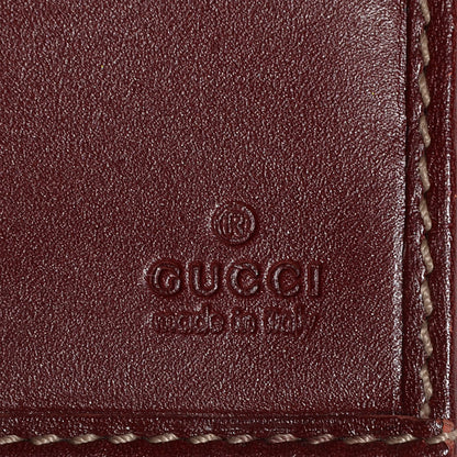 Gucci Guccissima Margaux Calfskin Metal Bar Continental Flap Wallet Dark Red 6 of 8