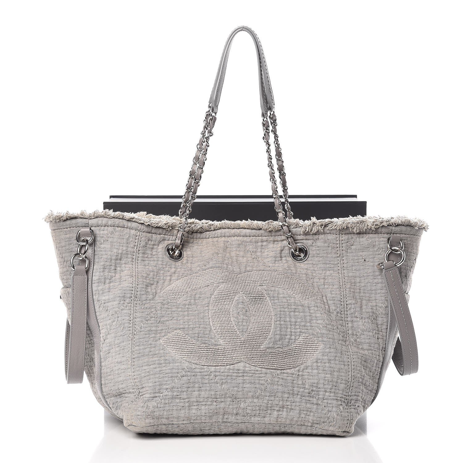 Chanel Canvas Small Double Face Tote Gray 14 of 14