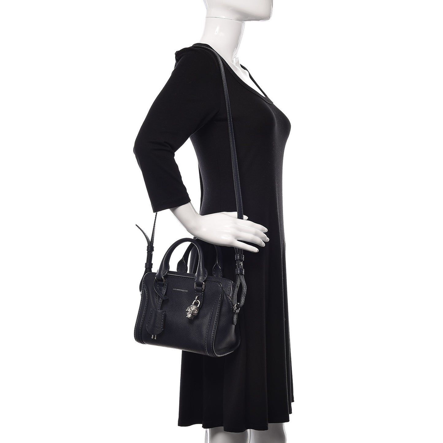 Pebbled Calfskin Mini Padlock Navy