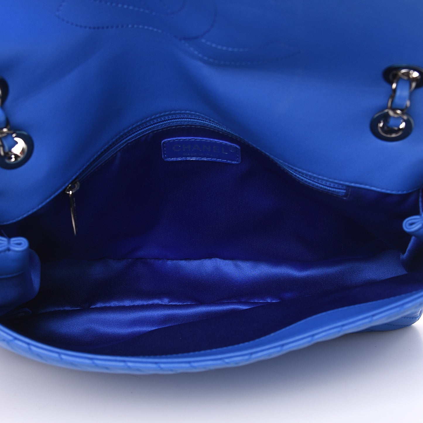 Lambskin Large CC Crossing Flap Blue