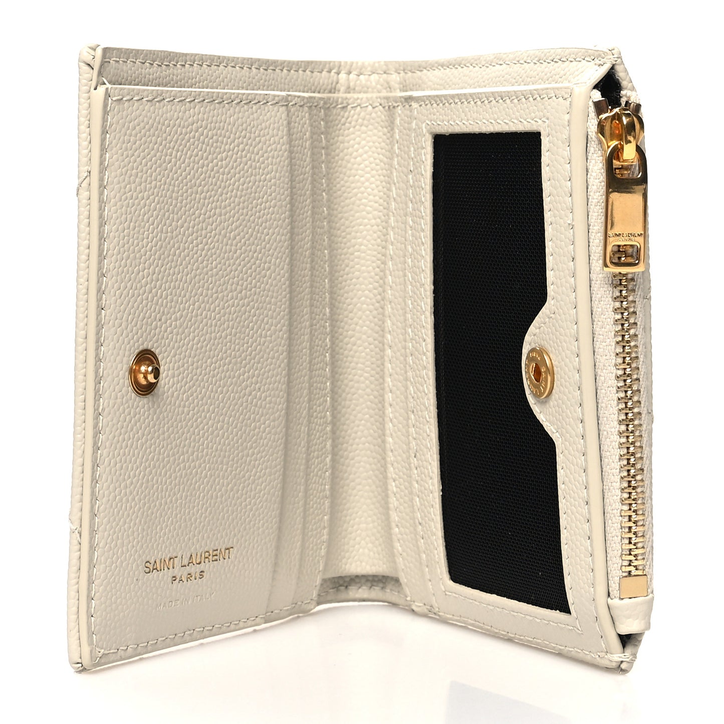 Grain De Poudre Matelasse Chevron Monogram Zipped Card Case Crema Soft