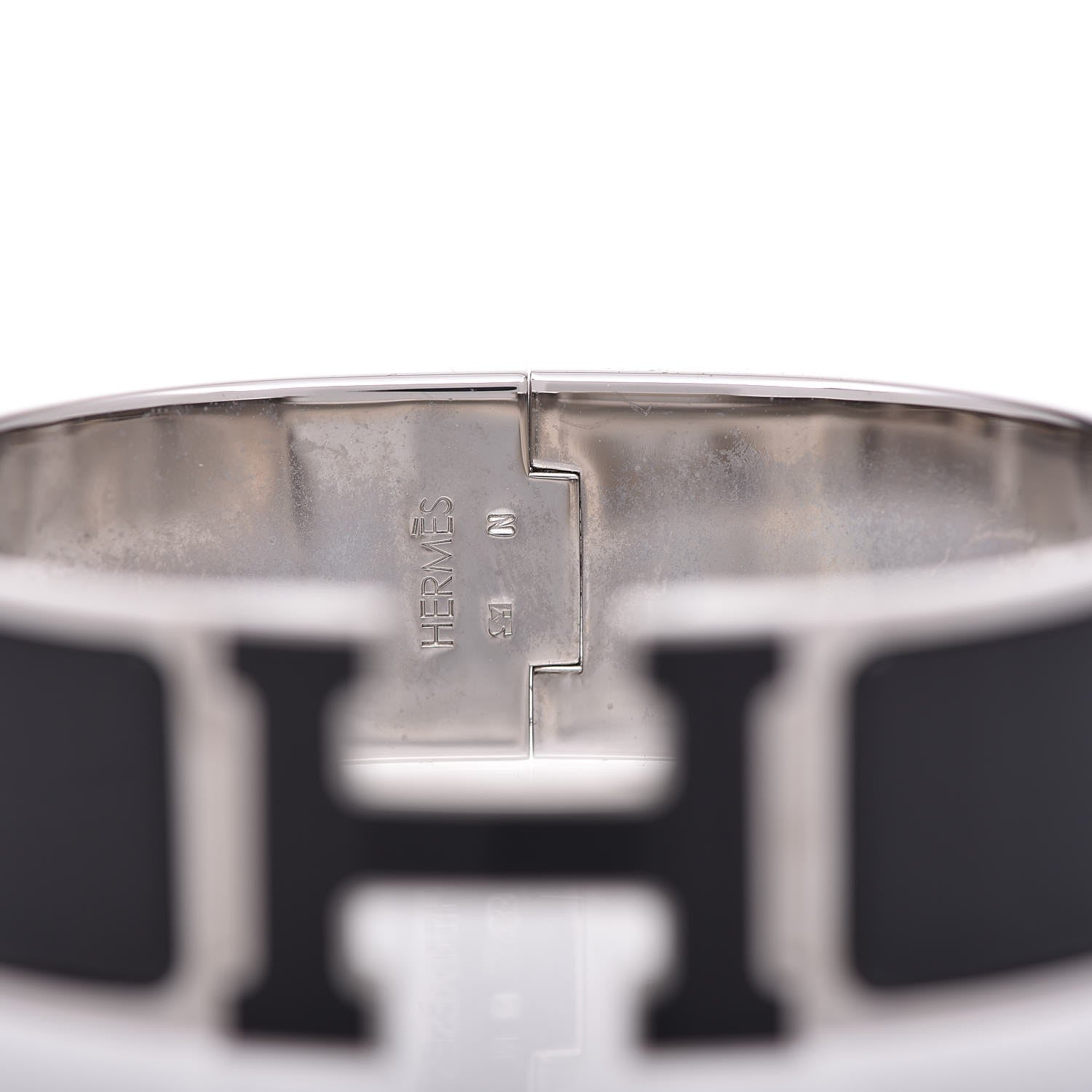 Hermes Enamel Wide Clic Clac H Bracelet GM Black 4 of 5