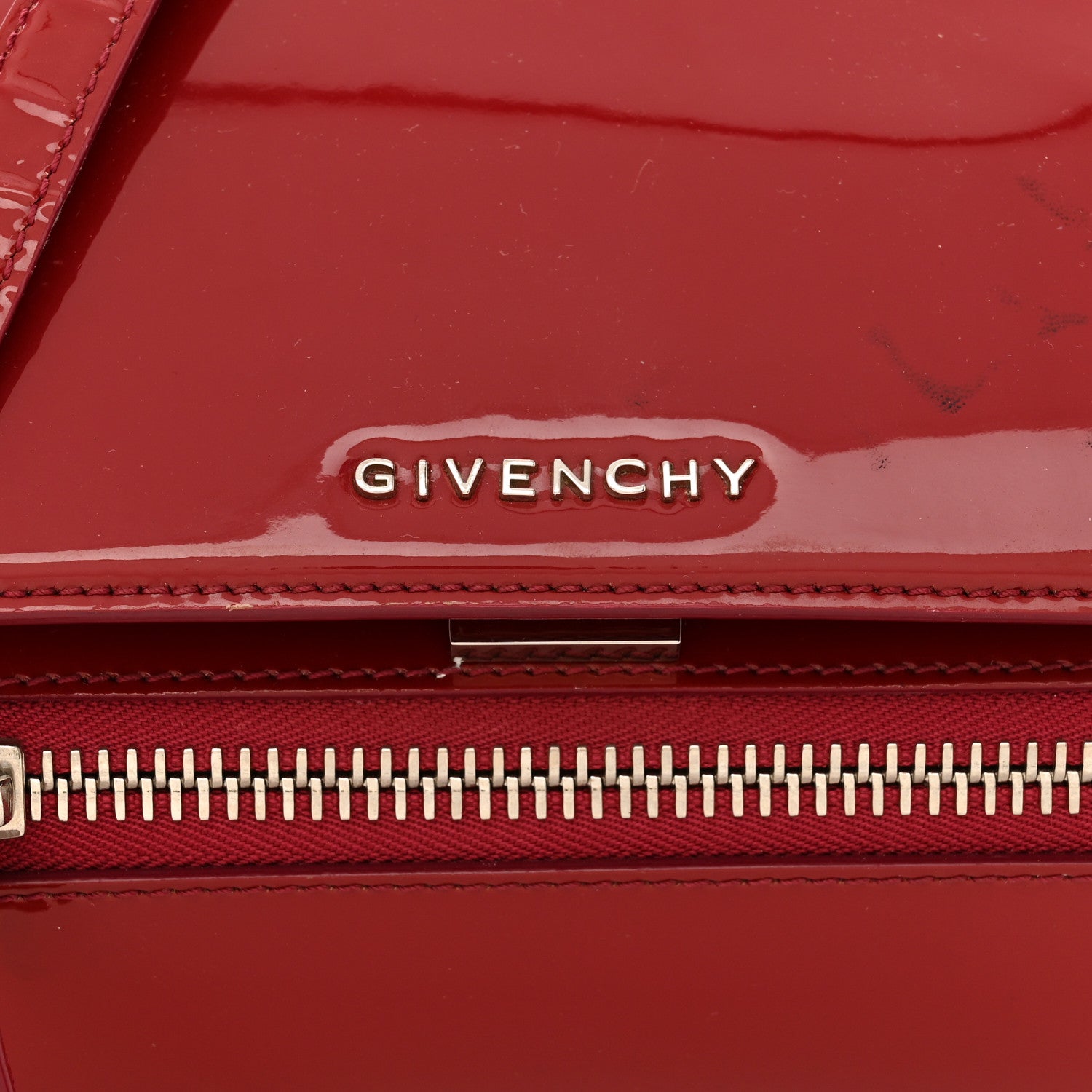Givenchy Patent Calfskin Mini Pandora Box Crossbody Bag Red 8 of 18