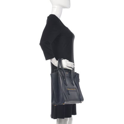 Celine Smooth Calfskin Micro Luggage Navy Blue 2 of 13