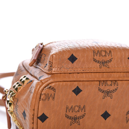 MCM Visetos Side Stud X-Mini Stark Backpack Cognac 11 of 11