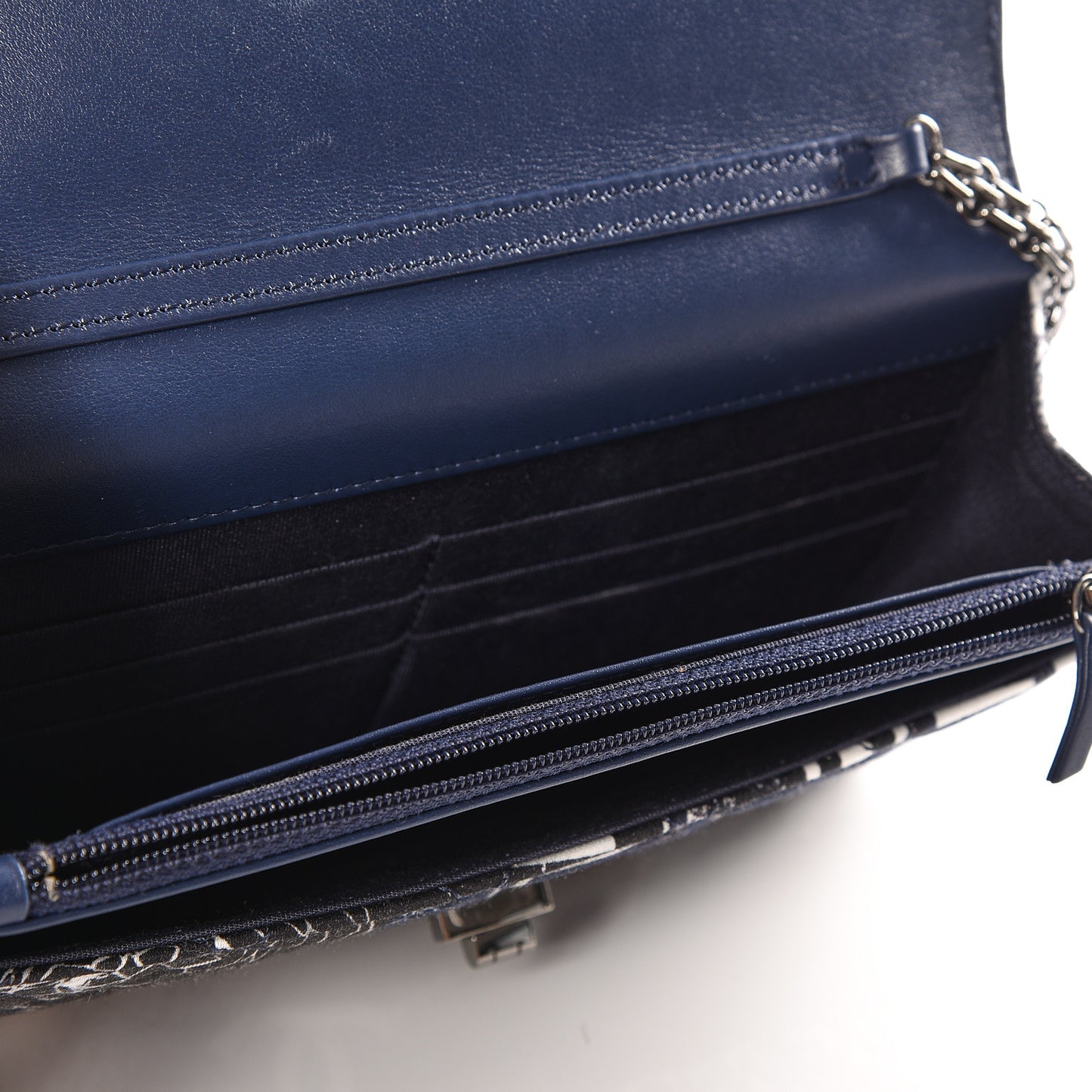 Canvas Printed Quilted 2.55 Reissue Wallet On Chain WOC White Black Navy Blue