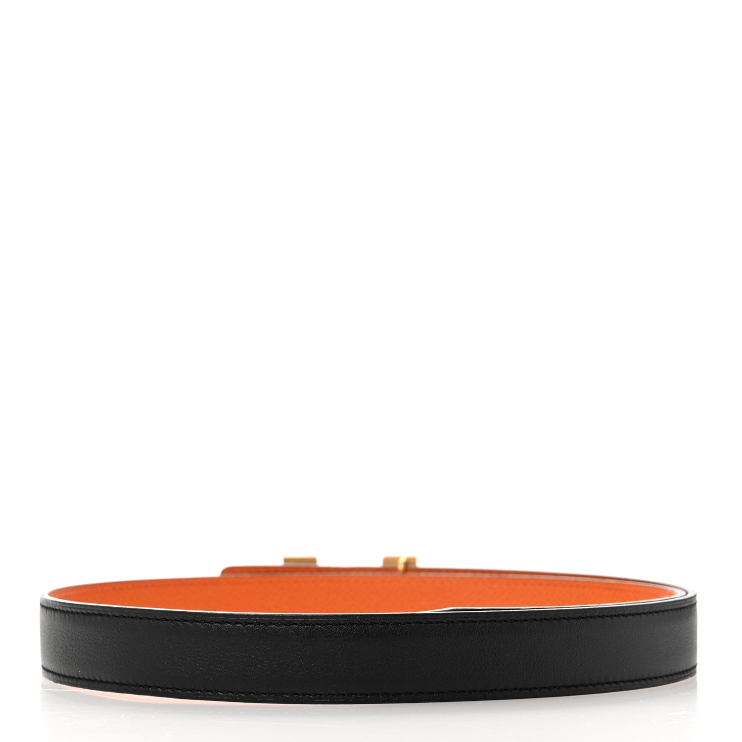 Hermes Swift Epsom 24mm H Belt 75 30 Black Orange 2 of 8