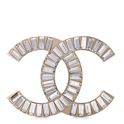 Chanel Baguette Crystal CC Brooch Gold 1 of 5