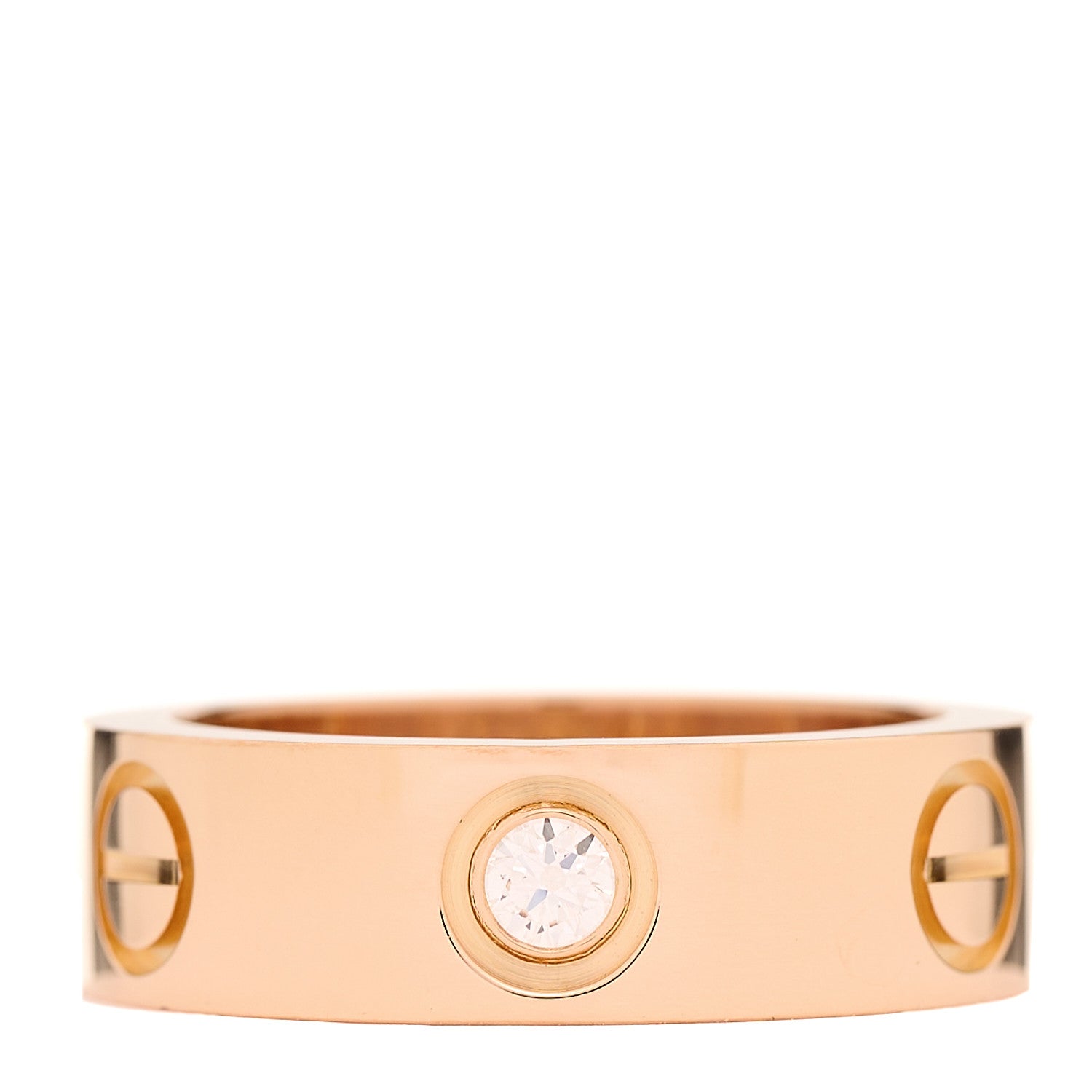 Cartier 18K Pink Gold 3 Diamond 5.5mm LOVE Ring 48 4.5 1 of 4