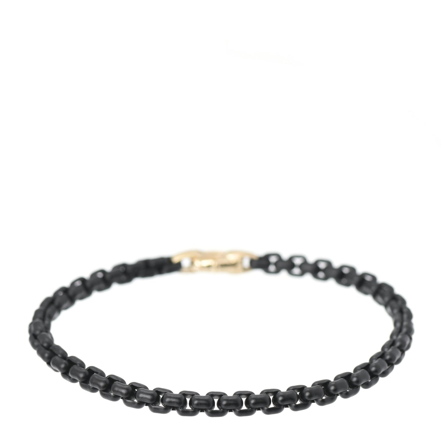 Stainless Steel 14K Yellow Gold Acrylic Bel Aire 4mm Chain Bracelet Black M