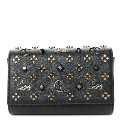 Christian Louboutin Calfskin Spikes Loubinthesky Paloma Wallet On Chain Black 1 of 12