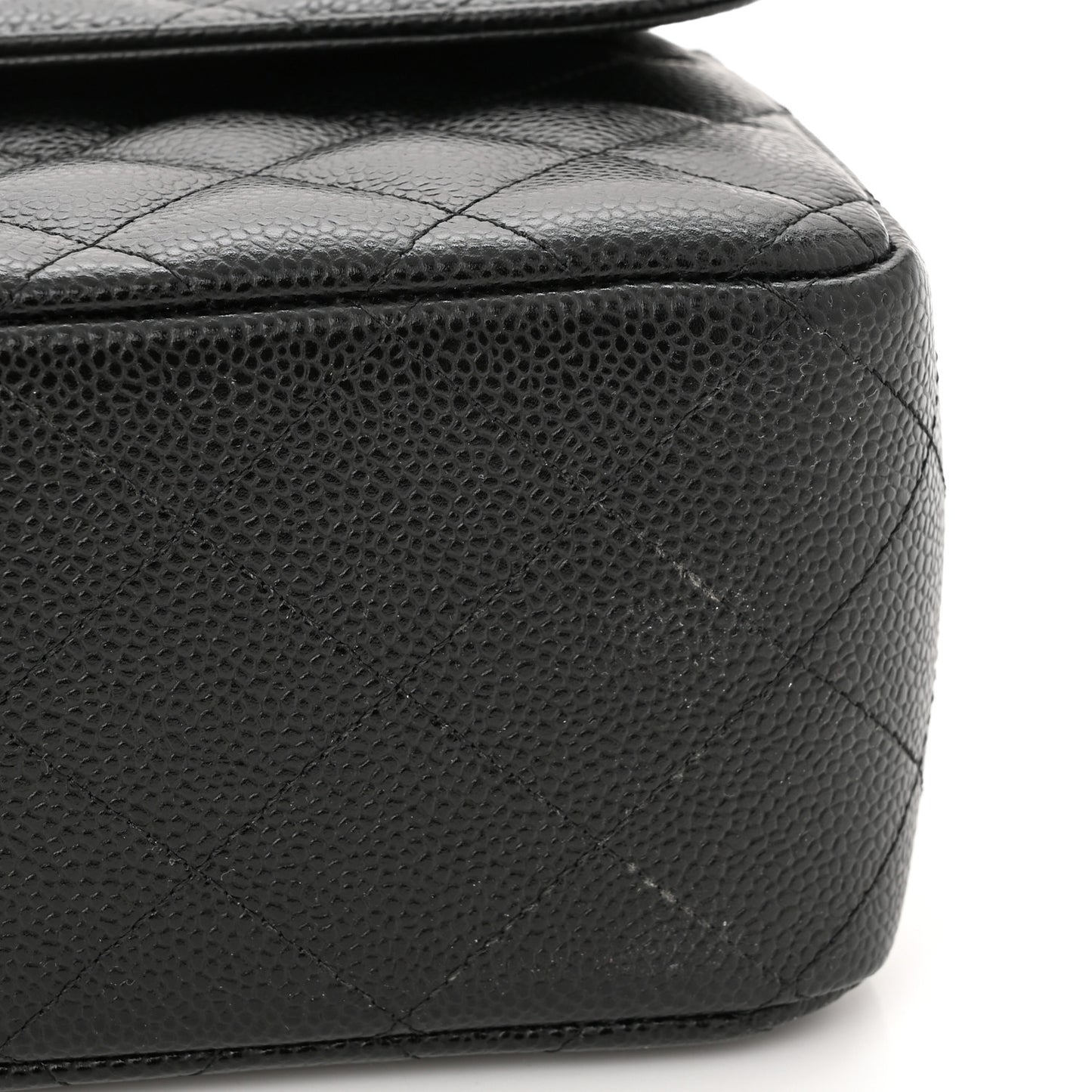 Caviar Quilted Jumbo Double Flap Black