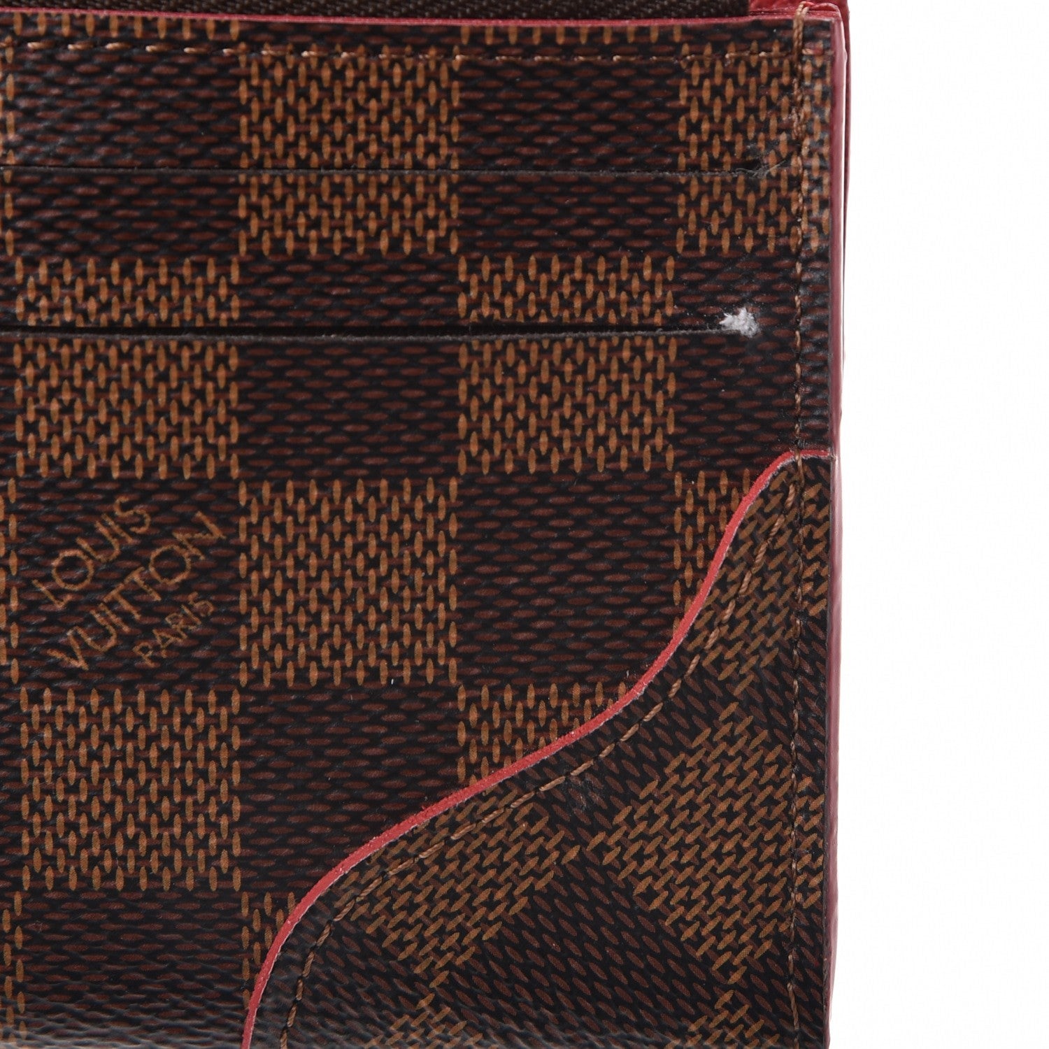 Louis Vuitton Damier Ebene Caissa Wallet Cherry 12 of 12
