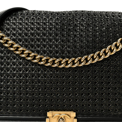 Chanel Braided Sheepskin Large Boy Reverso Flap Black 8 of 10