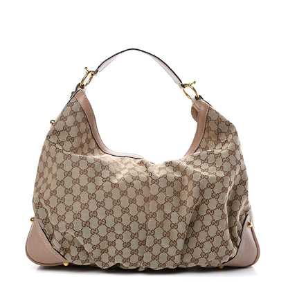 Gucci Monogram Large Jockey Hobo Beige 1 of 13
