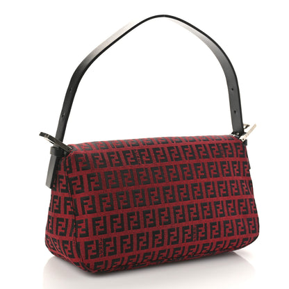 Fendi Zucchino Baguette Red Black 2 of 9