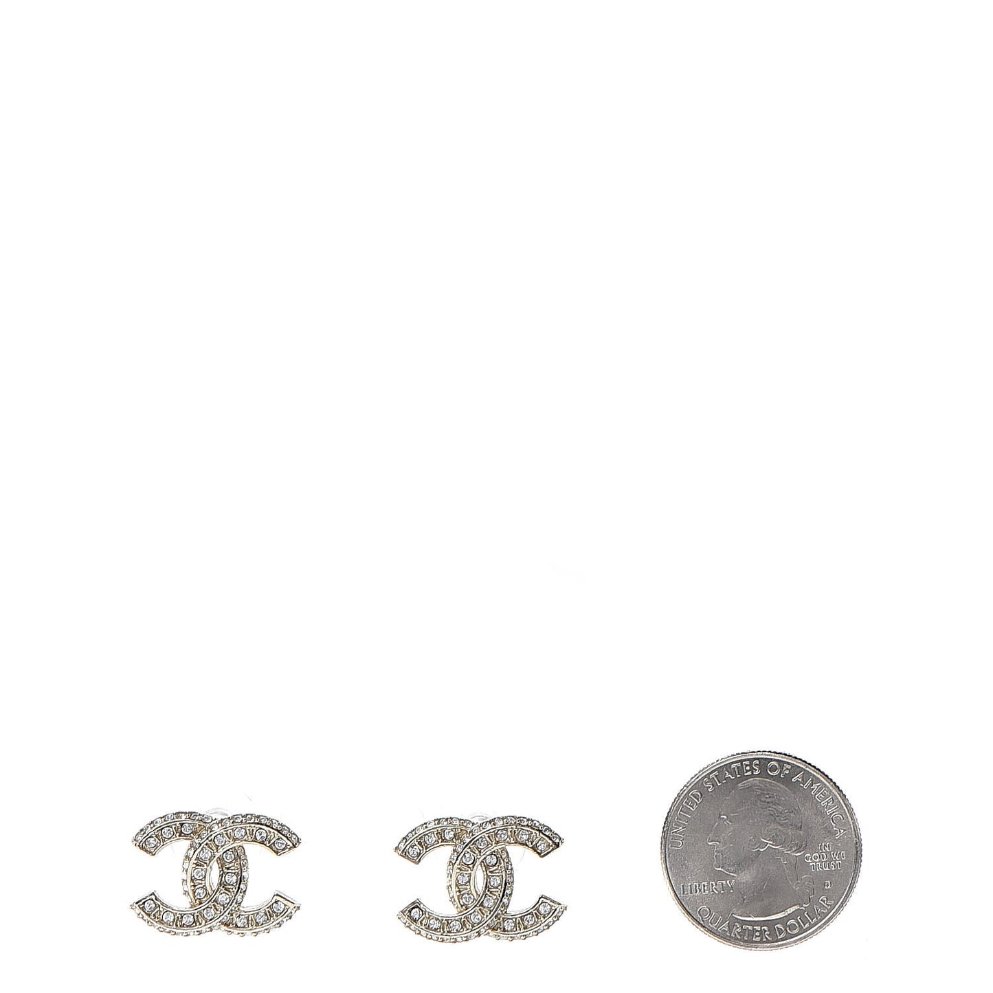Crystal Timeless CC Earrings Light Gold