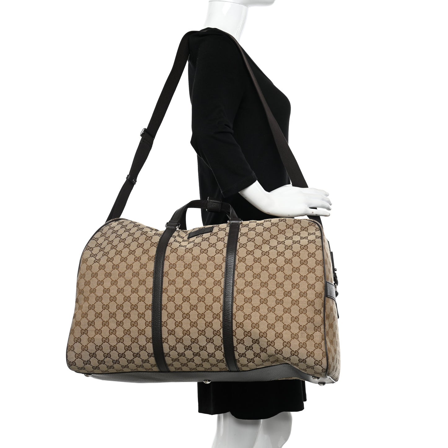 Monogram Dollar Calfskin Large Boston Duffle Bag Beige Ebony Testa di Moro Marrone Scuro