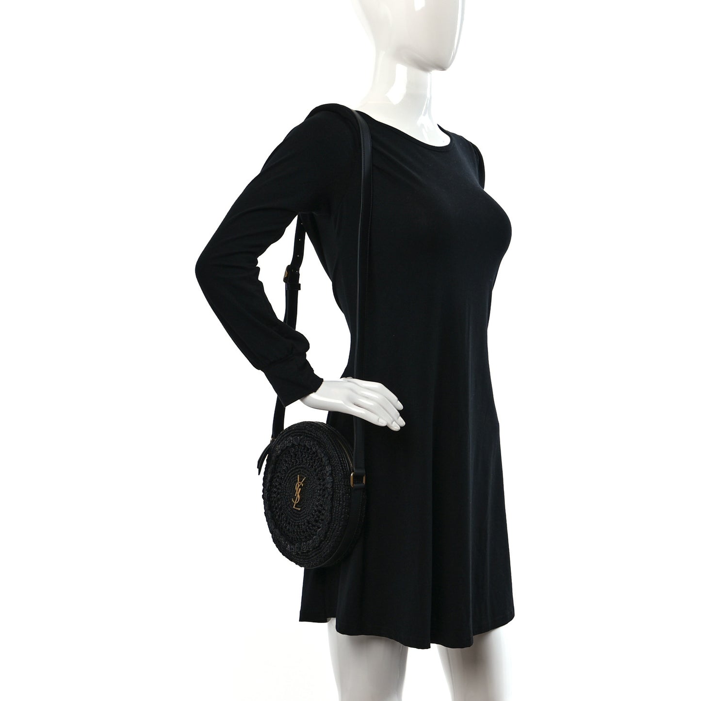Raffia Sac Round Black