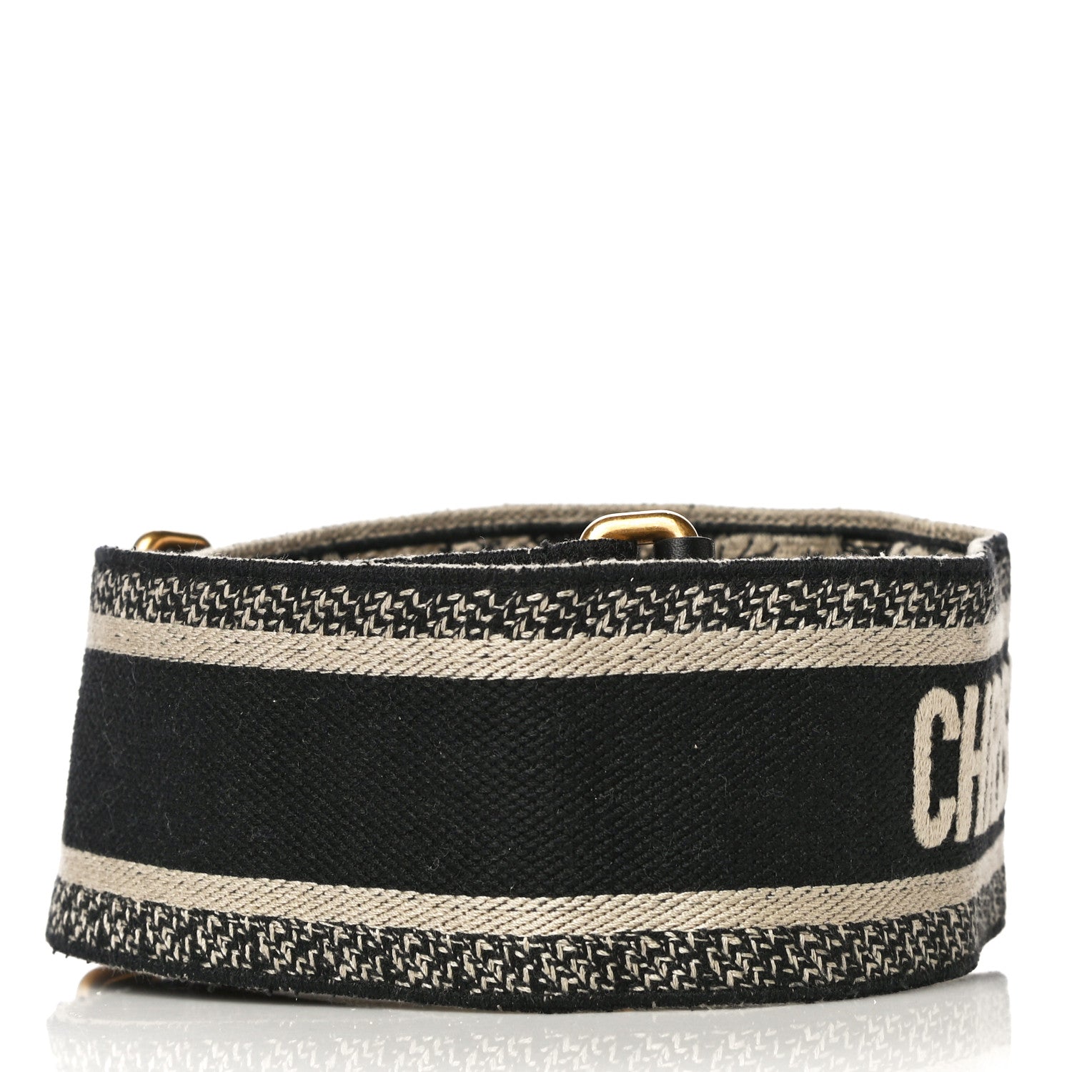 Christian Dior Canvas Embroidered Toile De Jouy Shoulder Strap Black 2 of 10