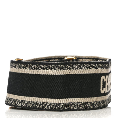 Christian Dior Canvas Embroidered Toile De Jouy Shoulder Strap Black 2 of 10