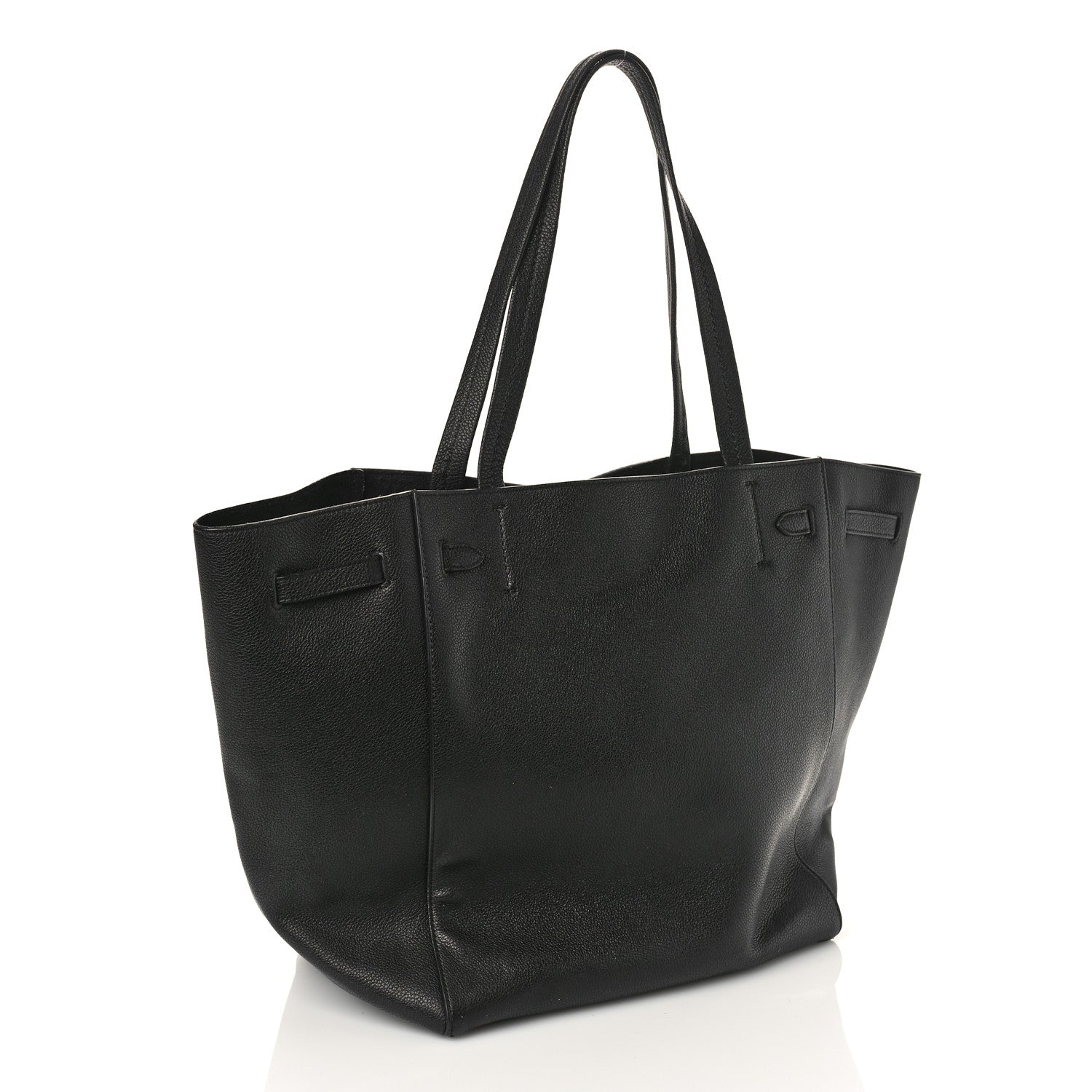 Celine Soft Grained Calfskin Small Belt Cabas Phantom Black 3 of 9
