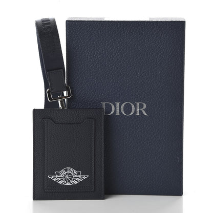 Christian Dior X AIR JORDAN Grained Calfskin Vertical Card Holder Lanyard Bleu 5 of 5