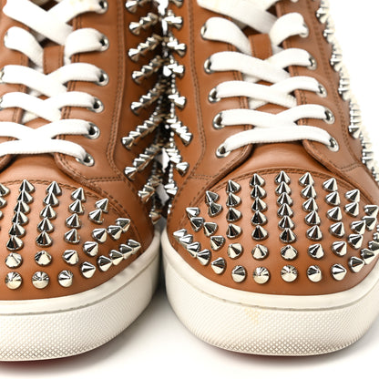 Christian Louboutin Calfskin Mens Lou Spikes Flat Sneakers 40 Brown 11 of 13