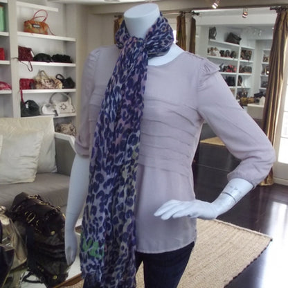 Louis Vuitton Leopard Spray Stole Blue 2 of 6