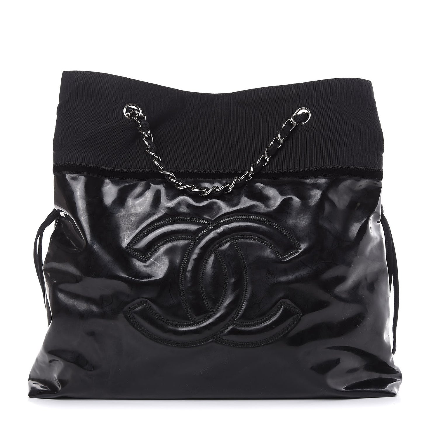Vinyl Spirit Drawstring Tote Black