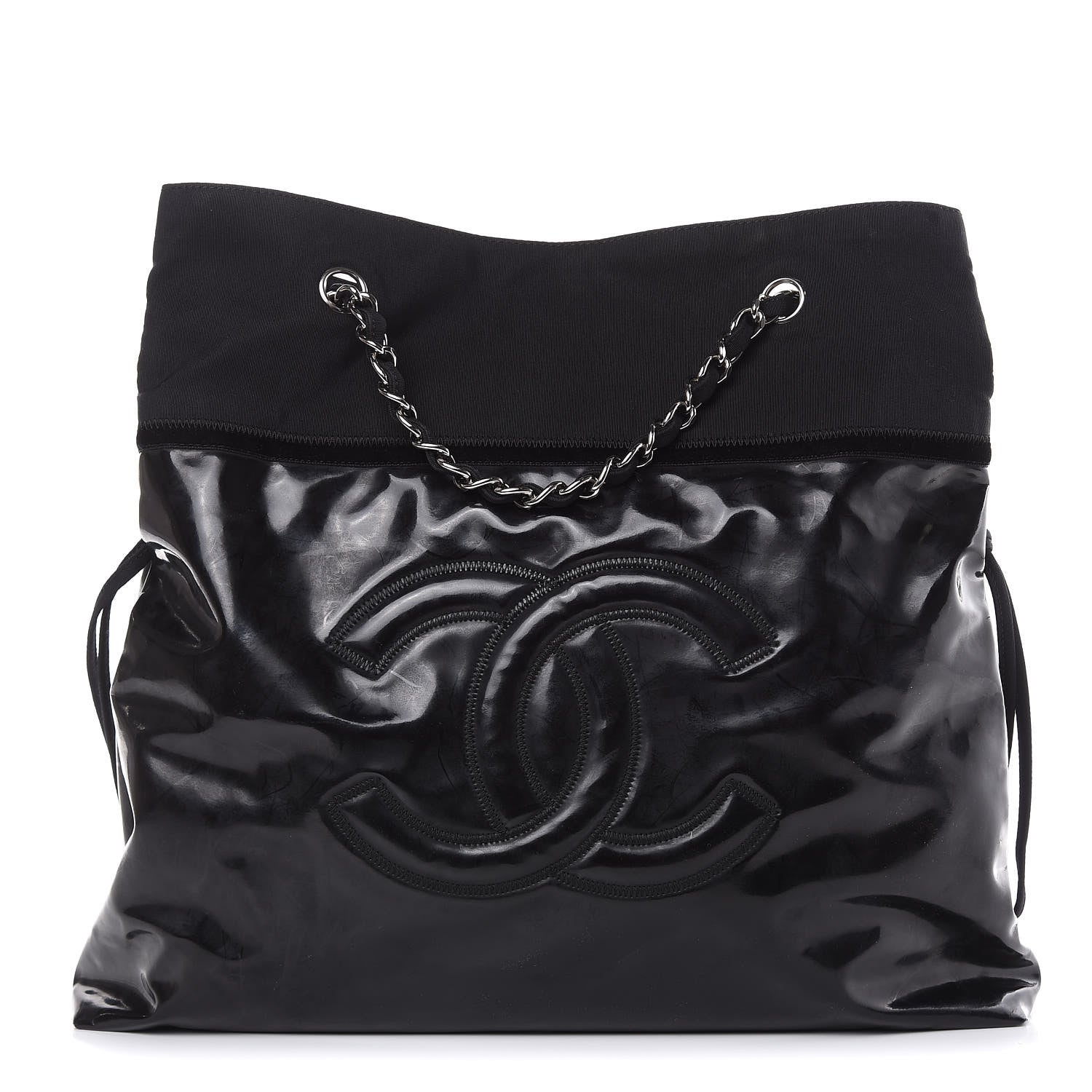 Chanel Vinyl Spirit Drawstring Tote Black 1 of 13