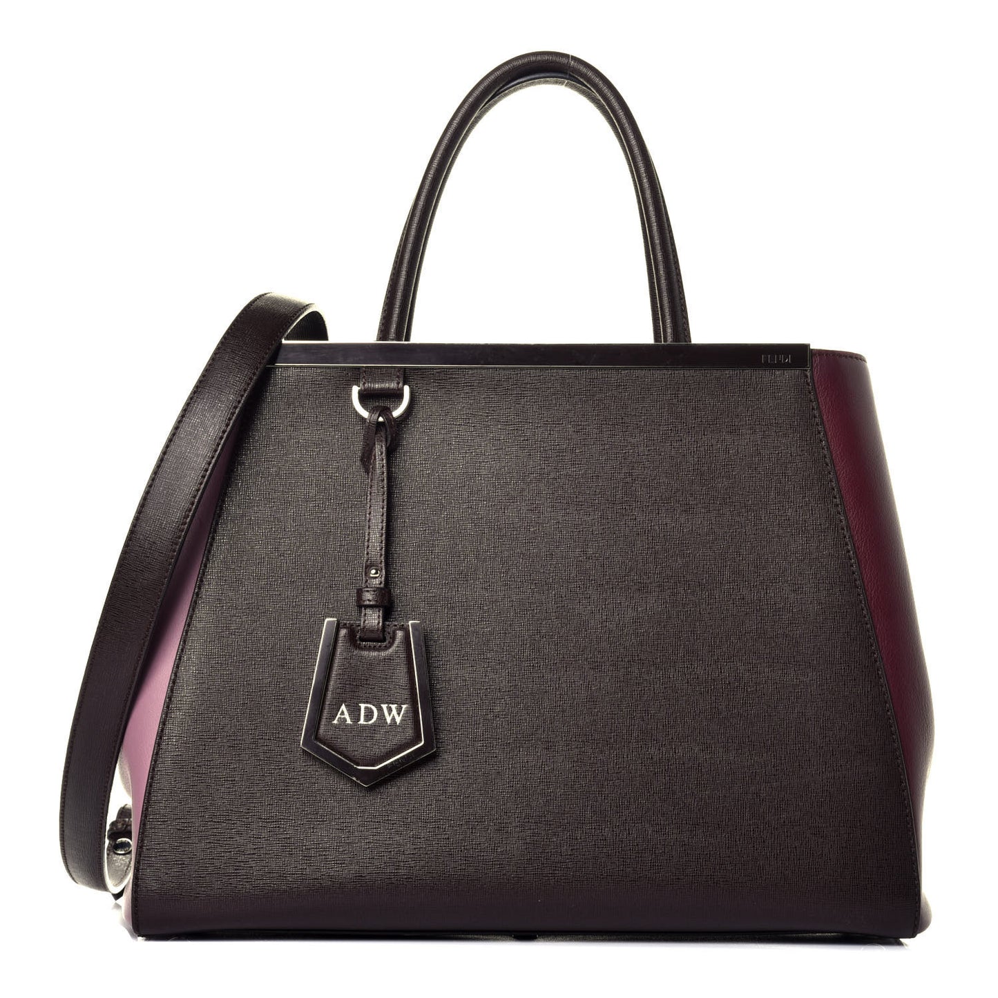 Vitello Elite Colorblock Regular 2Jours Tote Caffe Noir Bordeaux Glicine