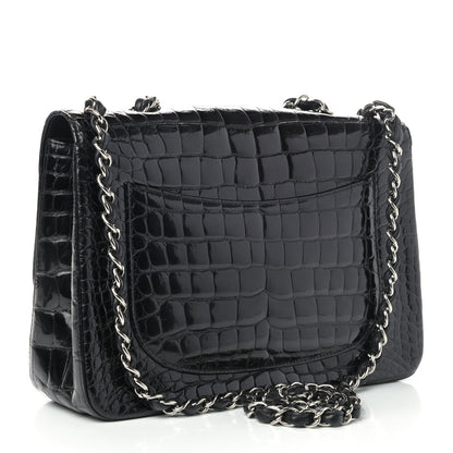 Chanel Shiny Crocodile Jumbo Single Flap Black 2 of 11