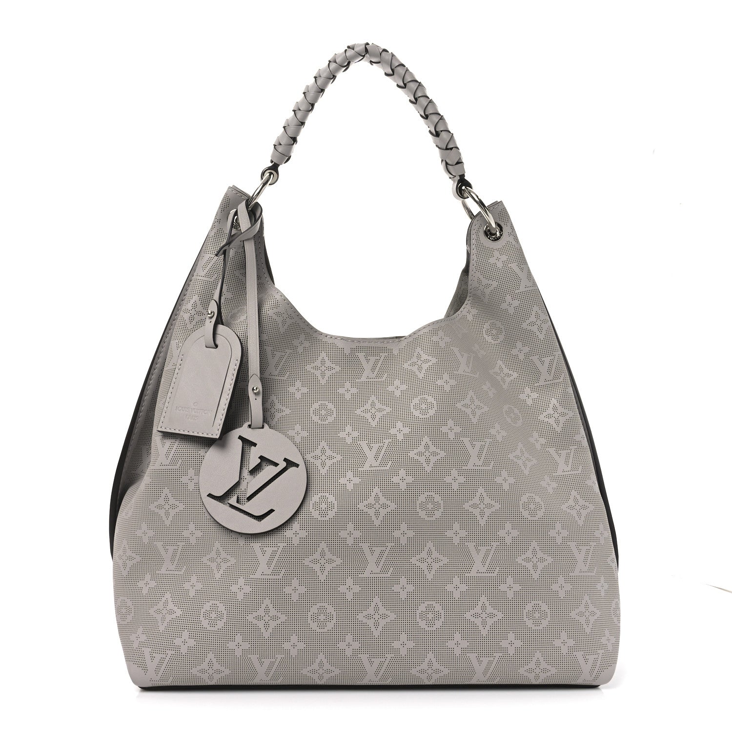 Louis Vuitton Reverse Mahina Carmel Hobo Gris Souris Gray 1 of 9