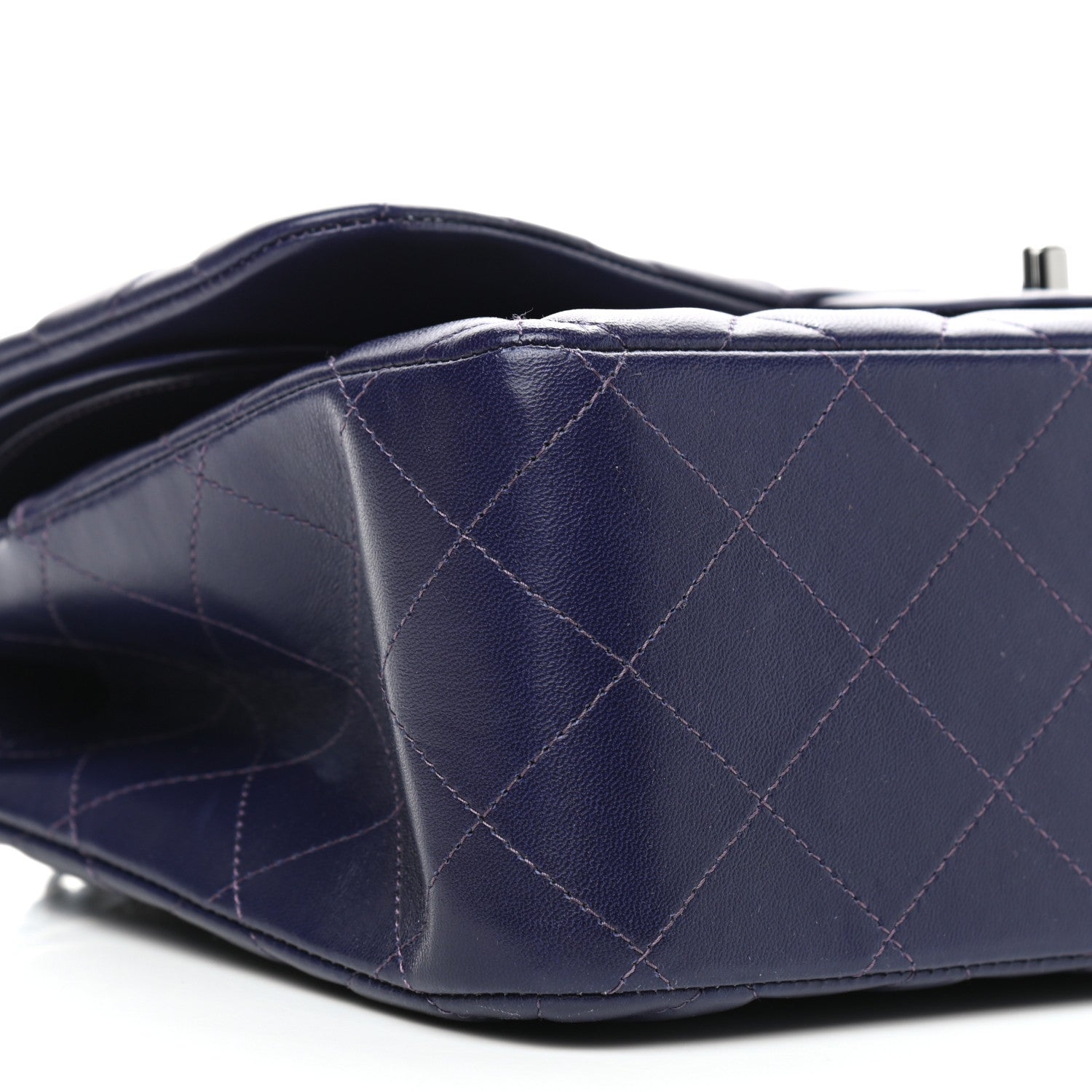Chanel Lambskin Quilted Jumbo Double Flap Purple 7 of 10