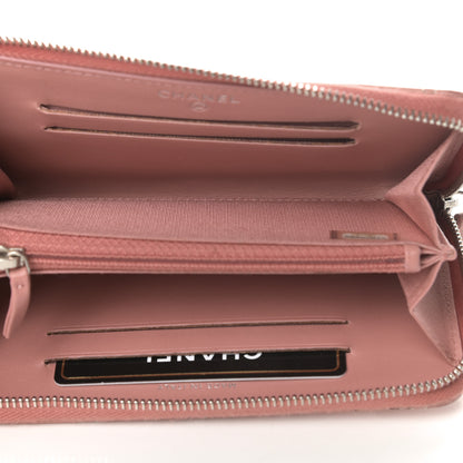 Chanel Ombre Patent Calfskin Quilted Small Zip Around Wallet Pink White 5 of 10