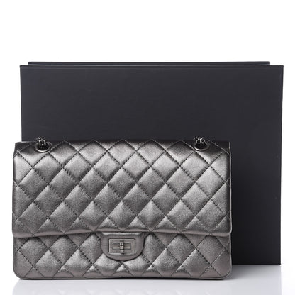 Chanel Metallic Calfskin Quilted 2.55 Reissue 226 Flap Charcoal 12 of 12