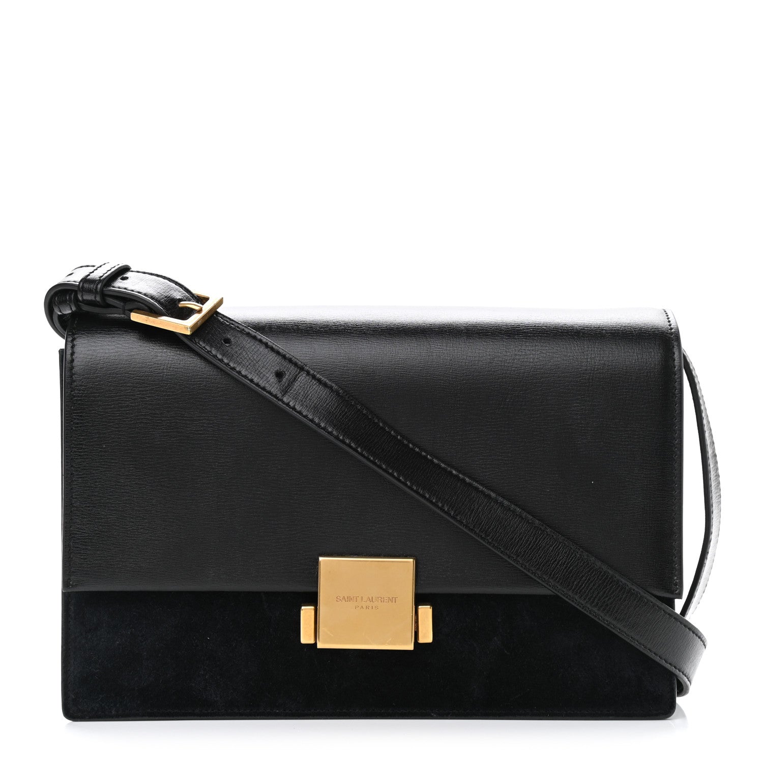 Saint Laurent Smooth Calfskin Suede Medium Bellechasse Black 1 of 10
