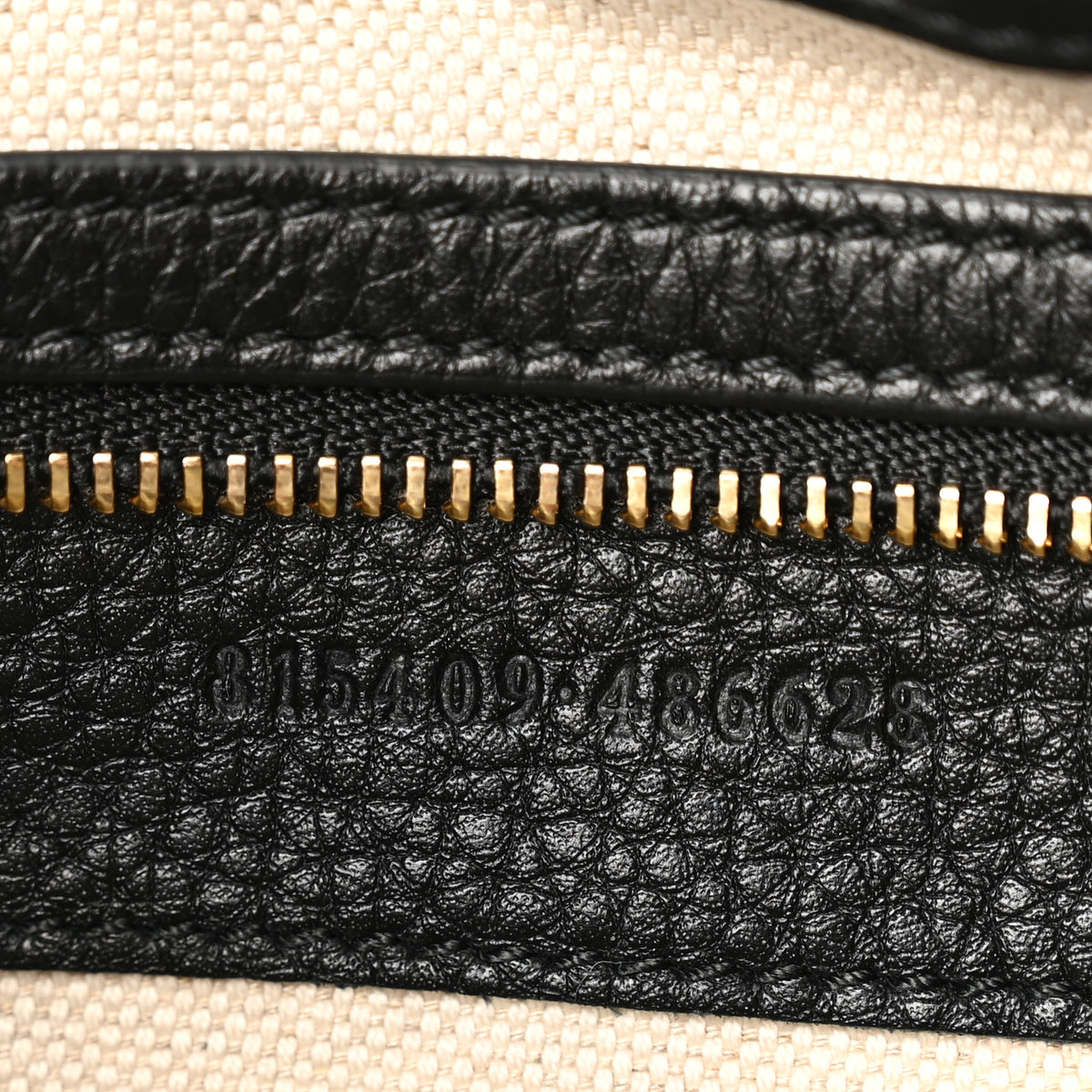 Gucci GG Grainy Calfskin Emblem Small Half Moon Shoulder Bag Black 7 of 10