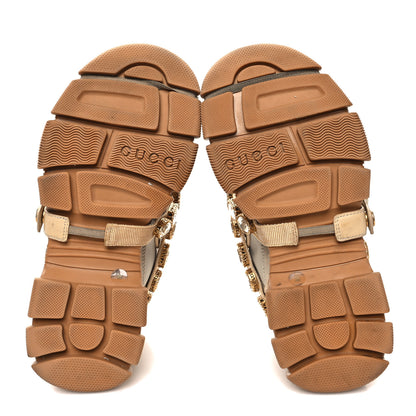 Gucci X SEGA Mesh Canvas Calfskin Removable Crystals Flashtrek Sneakers 36 Mystic White Oatmeal Sand Storm 5 of 10
