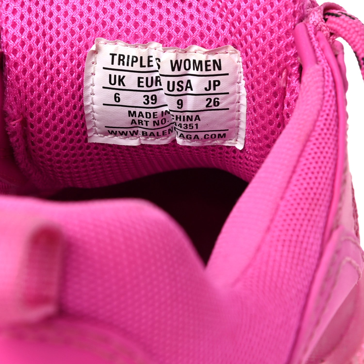 Balenciaga Fabric Mesh Clear Sole Fluo Womens Triple S Sneakers 39 Pink 7 of 13
