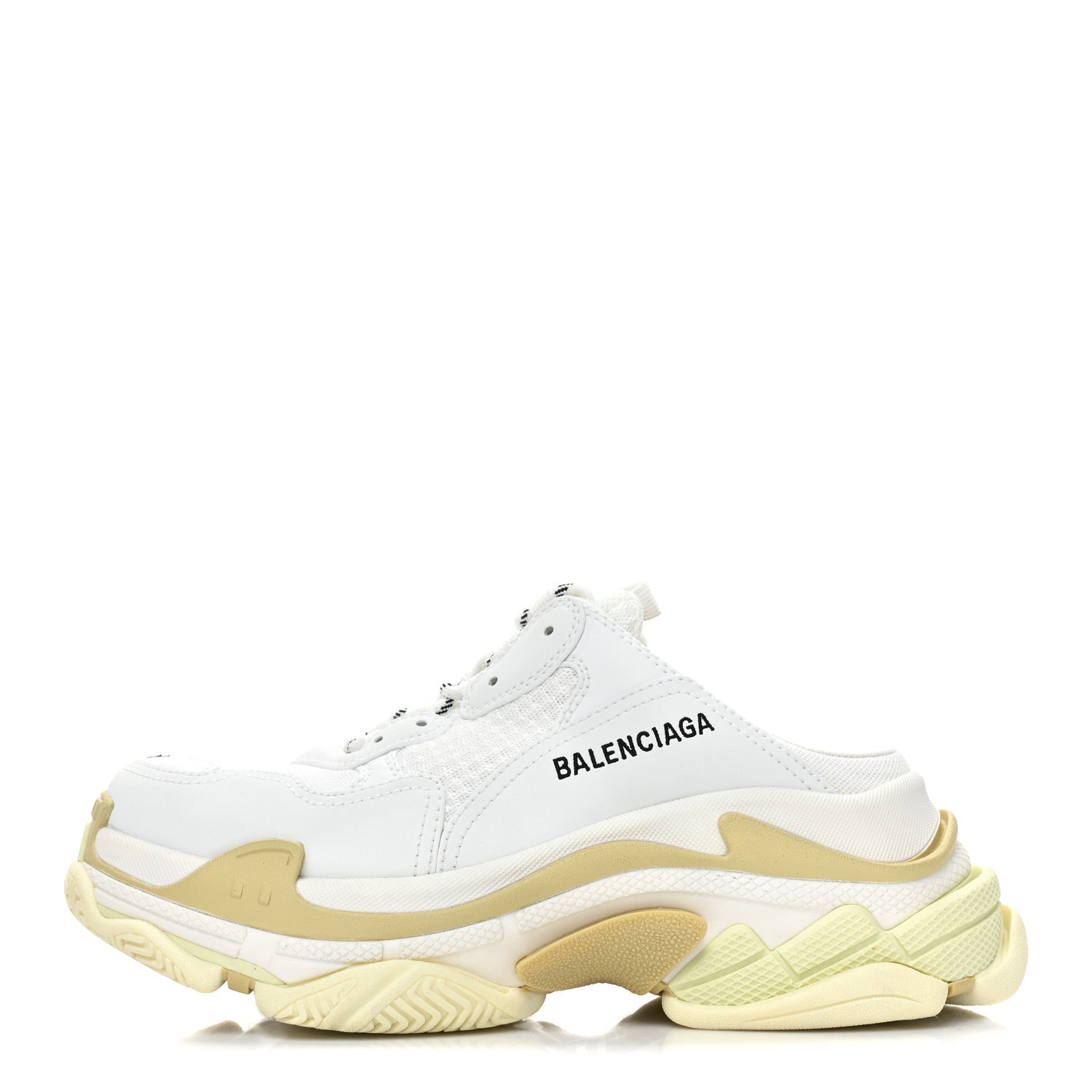Balenciaga Fabric Mesh Clear Sole Womens Triple S Mule Sneakers 38 Beige 1 of 13