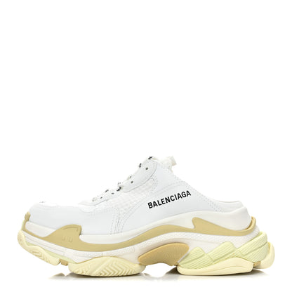 Balenciaga Fabric Mesh Clear Sole Womens Triple S Mule Sneakers 38 Beige 1 of 13