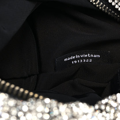 Alexander Wang Mesh Crystal Rhinestone Mini Scrunchie Clutch Black Silver 6 of 11