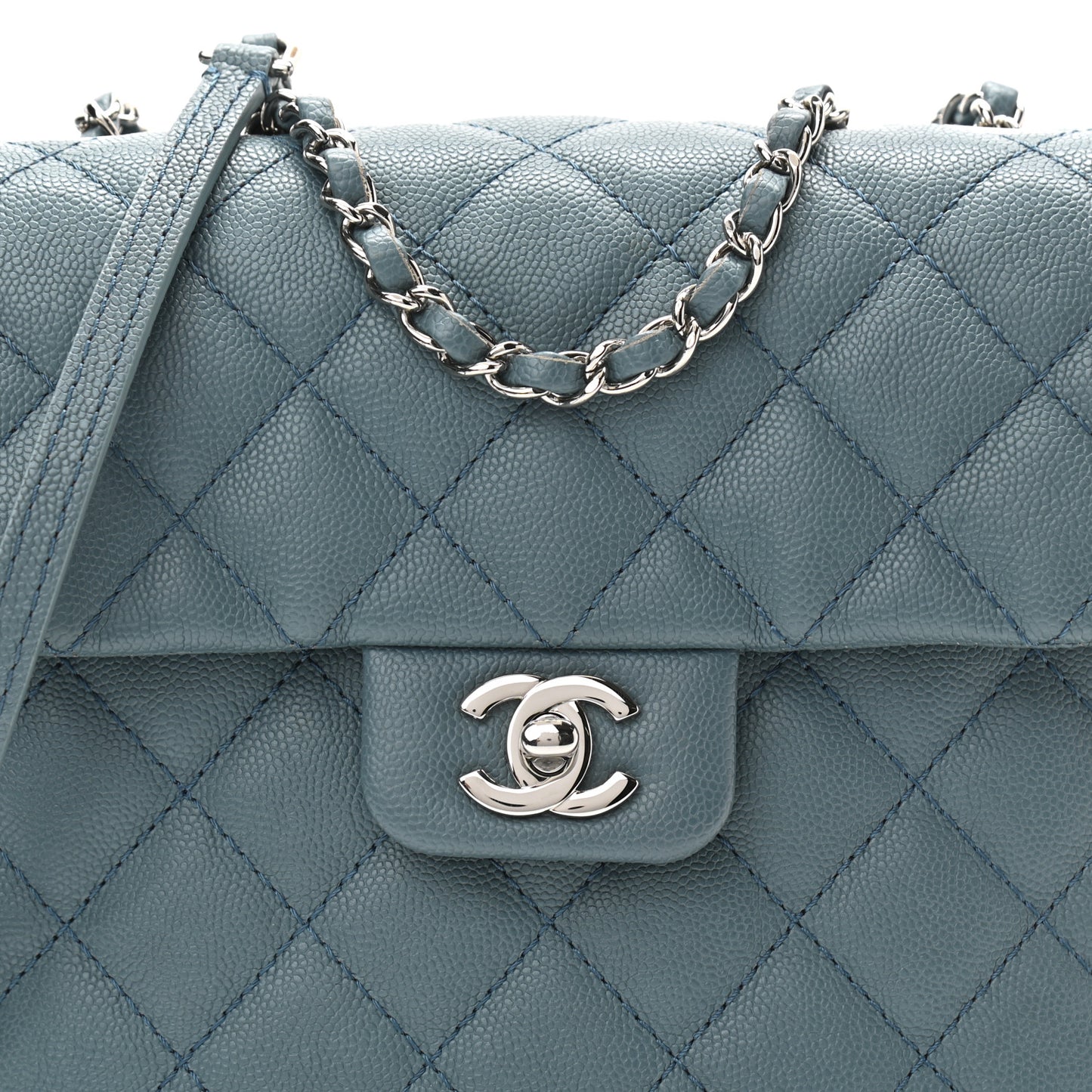 Caviar Quilted Medium Urban Companion Flap Blue