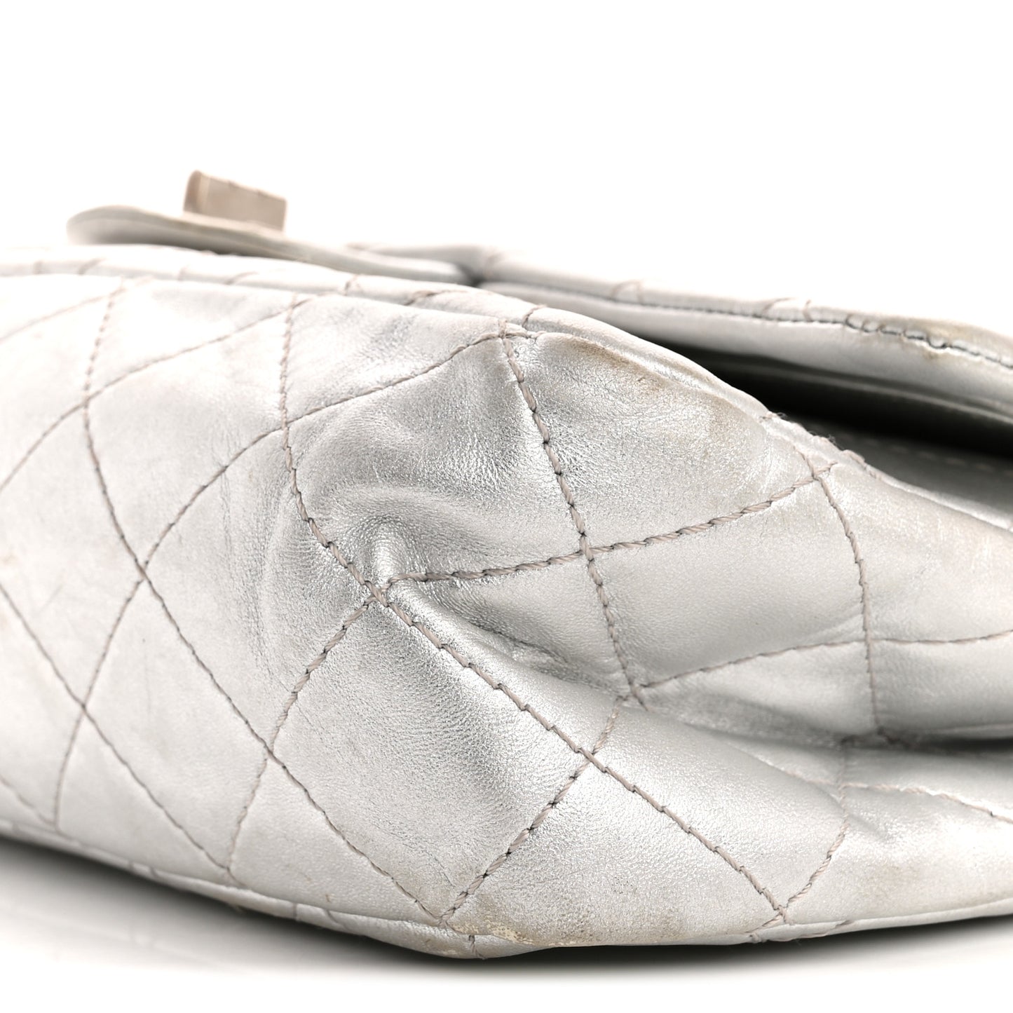 Metallic Lambskin Quilted 2.55 Reissue 227 Flap Silver
