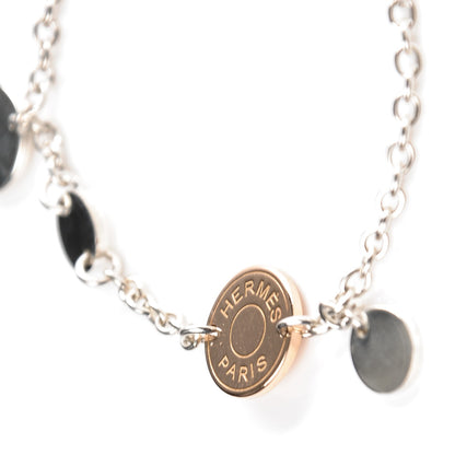 Hermes Sterling Silver 18K Rose Gold Confettis Bracelet SH 4 of 7