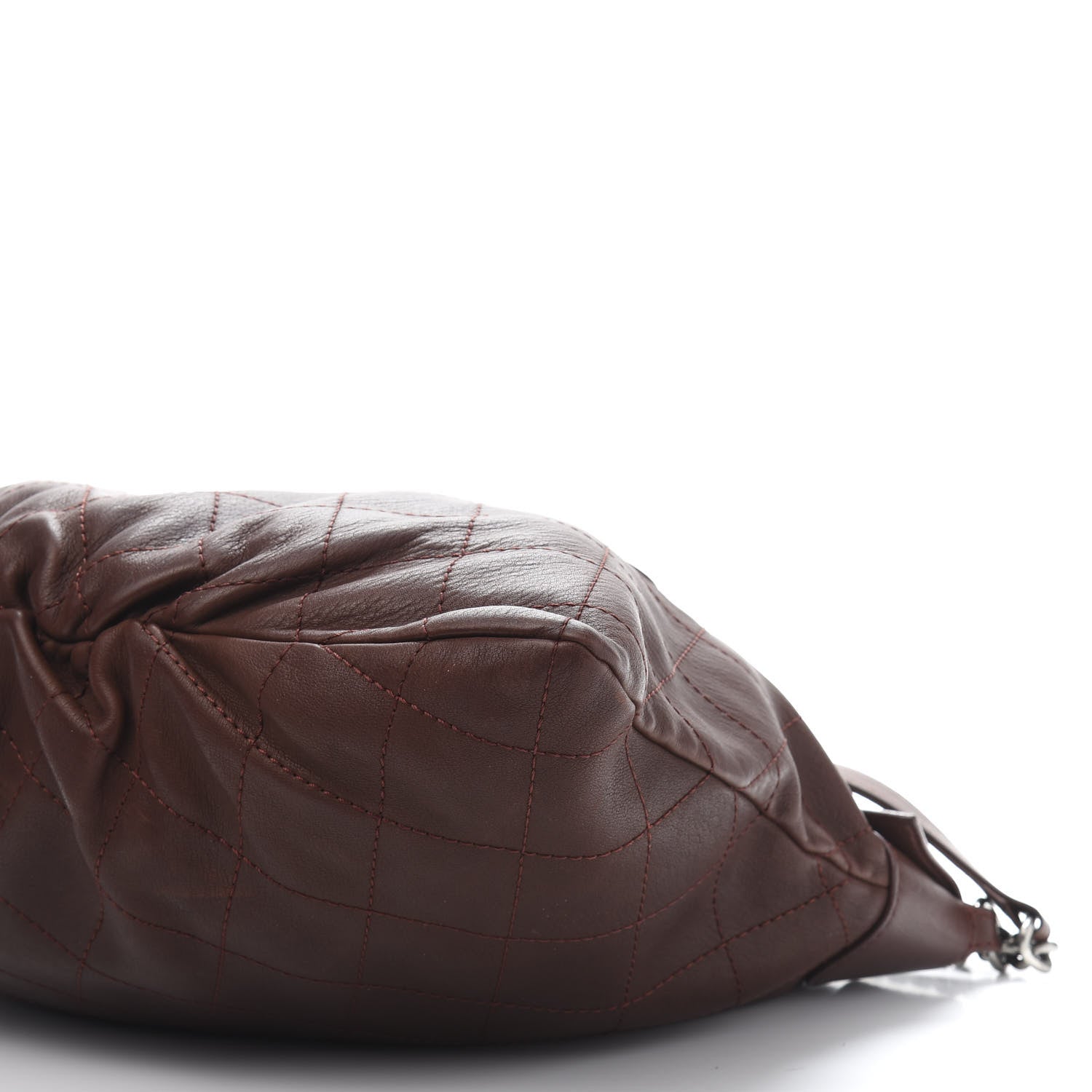 Chanel Calfskin Stitched Double Zip Hobo Brown 9 of 11