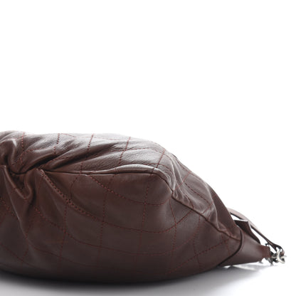 Chanel Calfskin Stitched Double Zip Hobo Brown 9 of 11